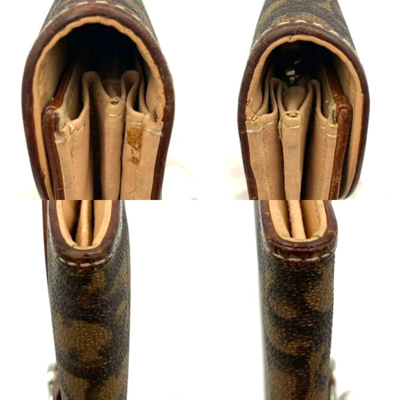 Authentic DIOR Long Wallet Trotter Romantic Brown PVC Leather Heart Charm - Picture 5 of 6